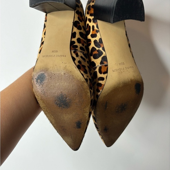 Marc Fisher animal print pointed toe block heels size 9.5 - Picture 7 of 10